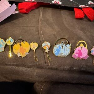 Disney Gold and Blue Enamel Key and Lock Set